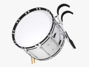 Marching Bass Drum With Carrier Modelo 3D