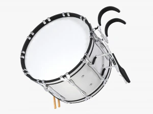 Marching Bass Drum With Carrier 3D Model
