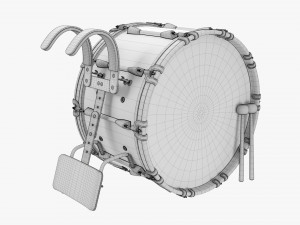 Marching Bass Drum With Carrier Modelo 3D
