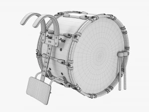 Marching Bass Drum With Carrier 3D Model