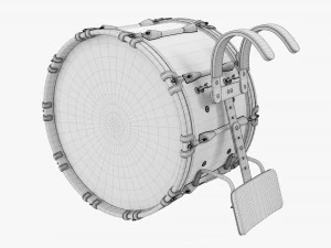 Marching Bass Drum With Carrier 3D Model