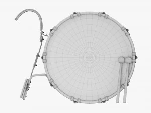 Marching Bass Drum With Carrier 3D Model