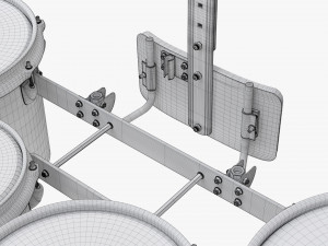 Marching Tom Set With Carrier 3D Модель