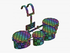 Marching Tom Set With Carrier 3D Модель