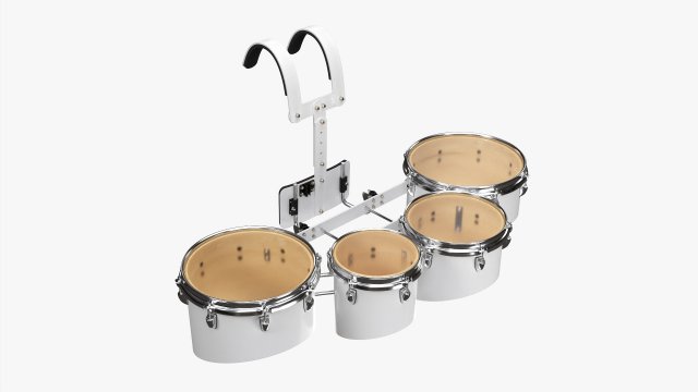 Marching Tom Set With Carrier Transparent Top 3D मॉडल .c4d .max .obj .3ds .fbx .stl .blend 