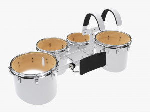 Marching Tom Set With Carrier Transparent Top 3D मॉडल