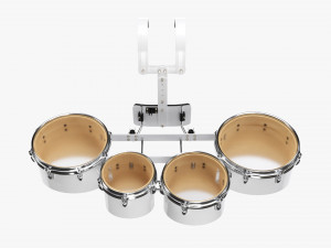Marching Tom Set With Carrier Transparent Top 3D मॉडल