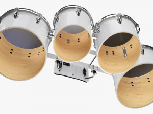 Marching Tom Set With Carrier Transparent Top 3D मॉडल