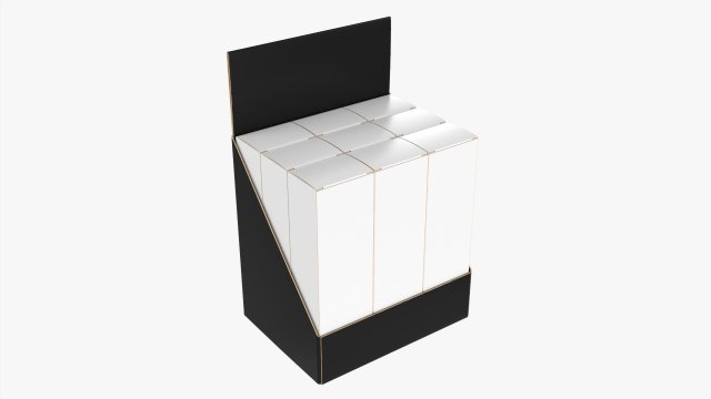 Paper Boxes With Tray Set 3D Модель .c4d .max .obj .3ds .fbx .stl .blend 