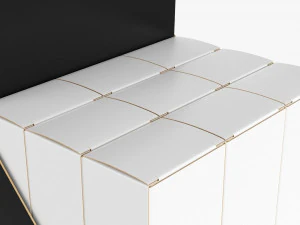 Paper Boxes With Tray Set 3D Model