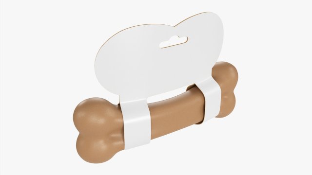 Pet Bark Bone Mockup 3D Model .c4d .max .obj .3ds .fbx .stl .blend 