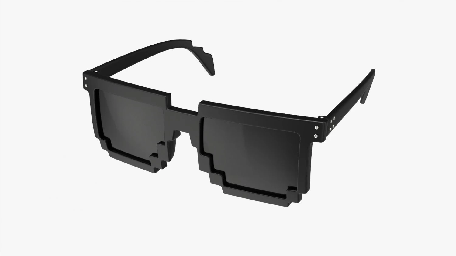 Pixel Style Glasses Black 3D Model .c4d .max .obj .3ds .fbx .stl .blend 