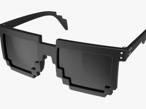 Pixel Style Glasses Black 3D Модель
