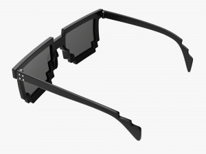 Pixel Style Glasses Black 3D Модель