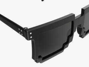 Pixel Style Glasses Black 3D Модель