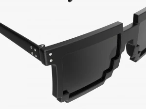 Pixel Style Glasses Black 3D Model
