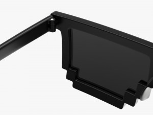 Pixel Style Glasses Black 3D Модель