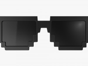 Pixel Style Glasses Black 3D Модель