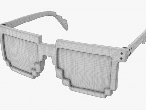 Pixel Style Glasses Black 3D Модель