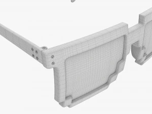 Pixel Style Glasses Black 3D Model