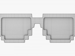 Pixel Style Glasses Black 3D Модель