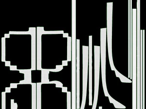 Pixel Style Glasses Black 3D Model