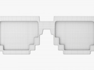 Pixel Style Glasses Blue Model 3D