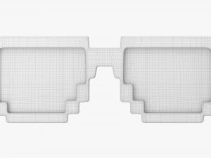 Pixel Style Glasses Red 3D Model