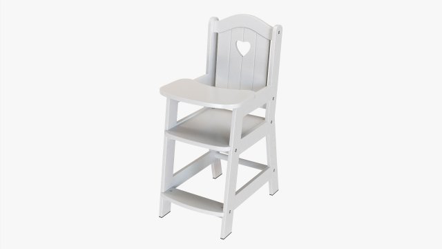 Play Dolls High Chair 3D Модель .c4d .max .obj .3ds .fbx .stl .blend 