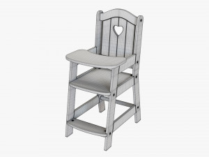 Play Dolls High Chair 3D Модель