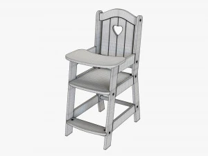Play Dolls High Chair 3D Model
