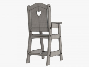 Play Dolls High Chair 3D Модель