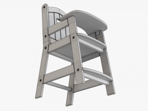 Play Dolls High Chair 3D Модель