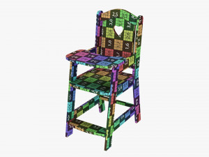 Play Dolls High Chair 3D Модель