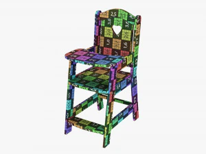 Play Dolls High Chair 3D Model