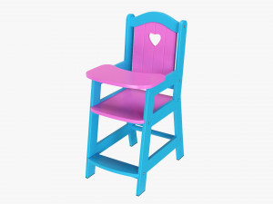 Play Dolls High Chair V2 3D Model