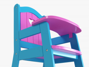 Play Dolls High Chair V2 3D 모델