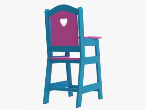 Play Dolls High Chair V2 3D 모델