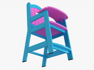 Play Dolls High Chair V2 3D 모델