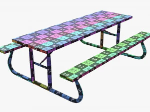Portable Outdoor Picnic Table 3D Model