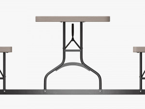Rectangular Folding Picnic Table 3D 모델