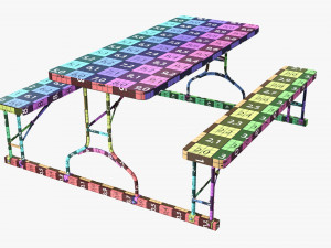 Rectangular Folding Picnic Table 3D 모델