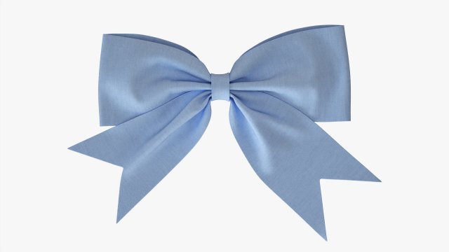 Small Ribbon Decoration Fabric Blue 3D Модель .c4d .max .obj .3ds .fbx .stl .blend 