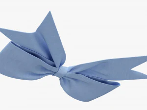 Small Ribbon Decoration Fabric Blue 3D Model