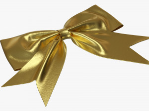 Small Ribbon Decoration Metallic Gold 3D Model