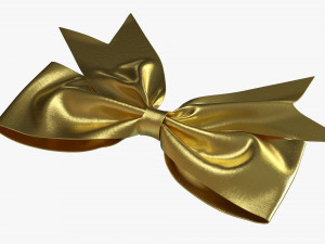 Small Ribbon Decoration Metallic Gold 3D Model
