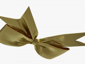 Small Ribbon Decoration Metallic Gold 3D Model