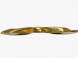 Small Ribbon Decoration Metallic Gold 3D Model