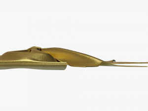 Small Ribbon Decoration Metallic Gold 3D Model