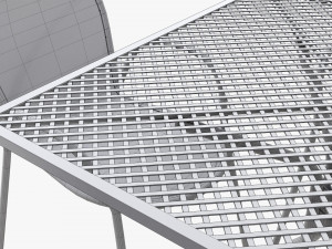 Square Dining Mesh Table With Armchairs 3D 模型